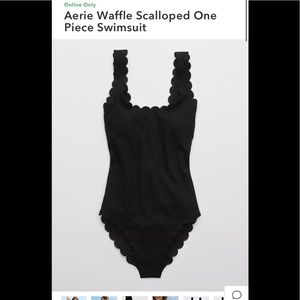 Aerie Swim Scallop Scoop One Piece Med Tall